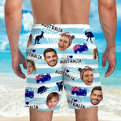 I Love Australia With Australian Flags and Kangaroos