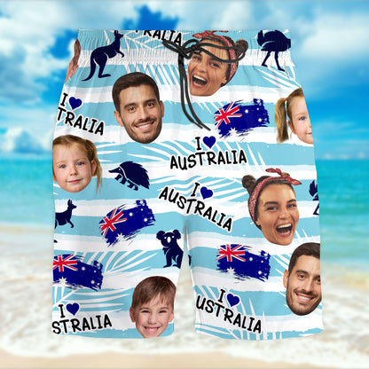 I Love Australia With Australian Flags and Kangaroos