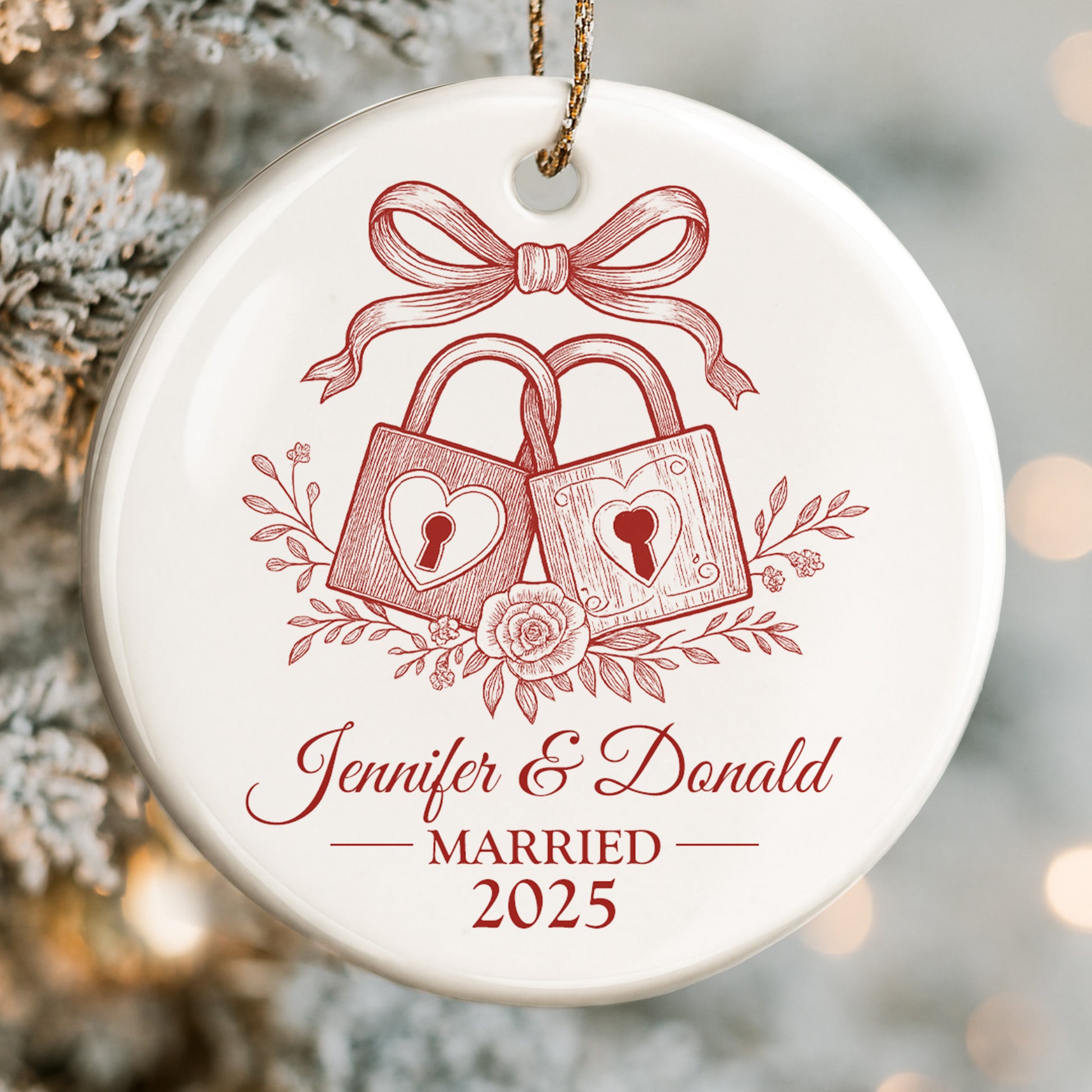 Married, Locks and Flowers Design