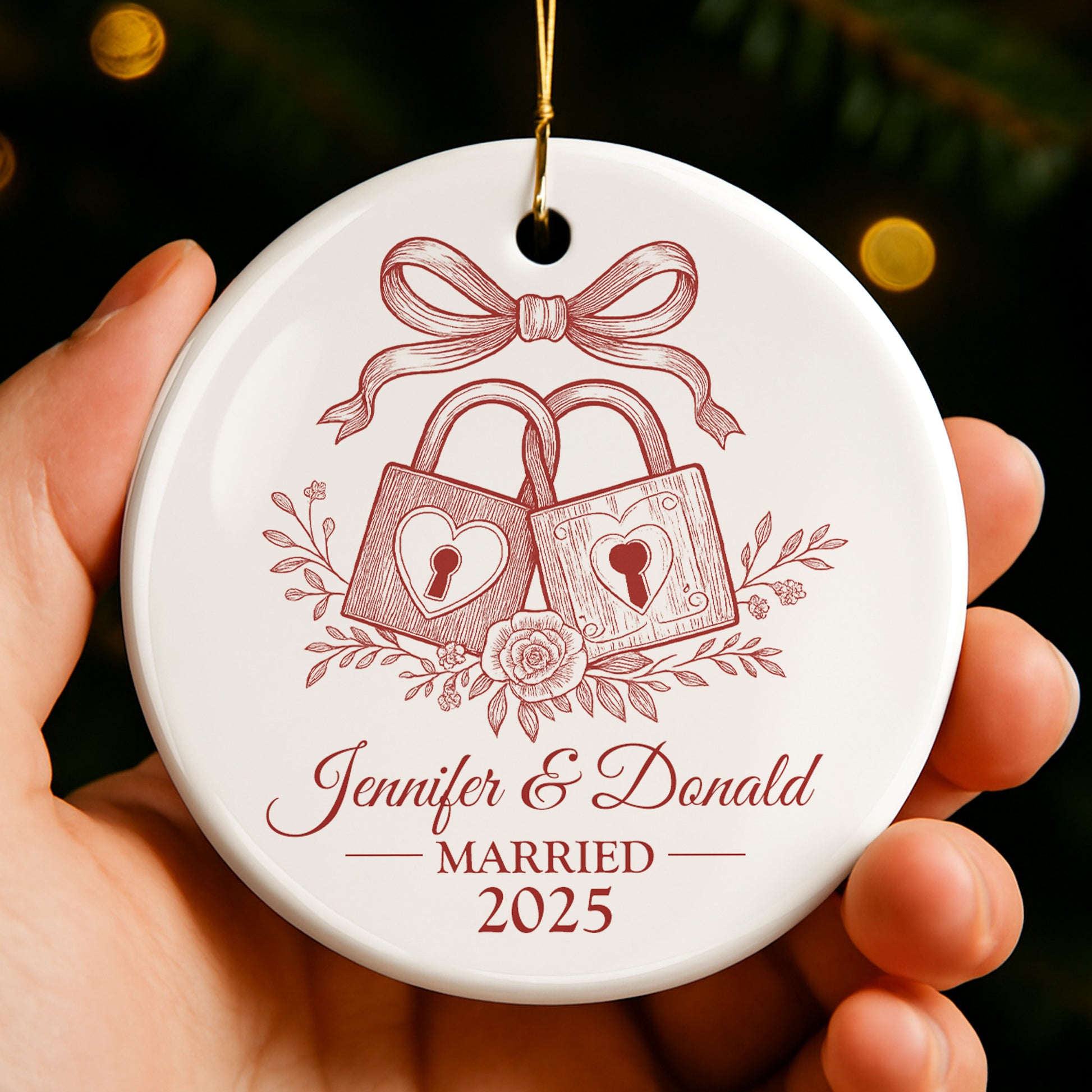 Married, Locks and Flowers Design