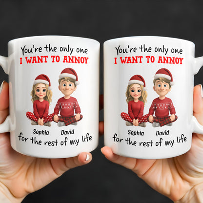 You're The Only One I Want To Annoy, Cartoon Couple With Santa Hats