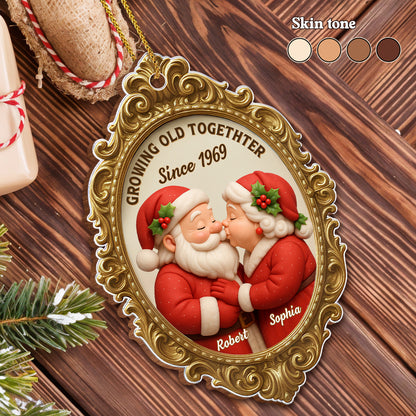 Growing Old Together Since Santa Couple Ornament