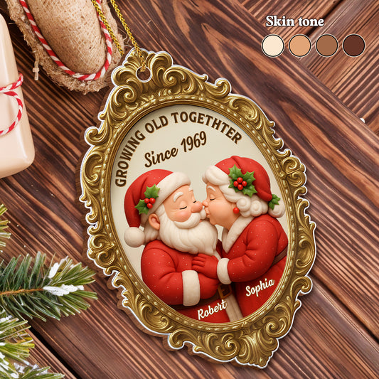 Growing Old Together Since Santa Couple Ornament