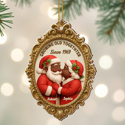 Growing Old Together Since Santa Couple Ornament