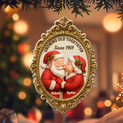 Growing Old Together Since Santa Couple Ornament