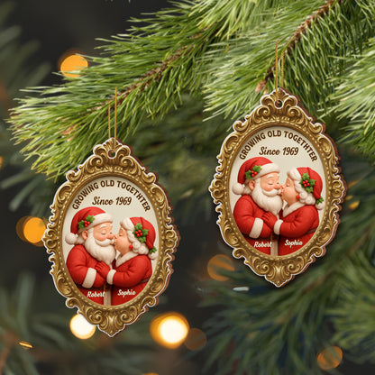 Growing Old Together Since Santa Couple Ornament