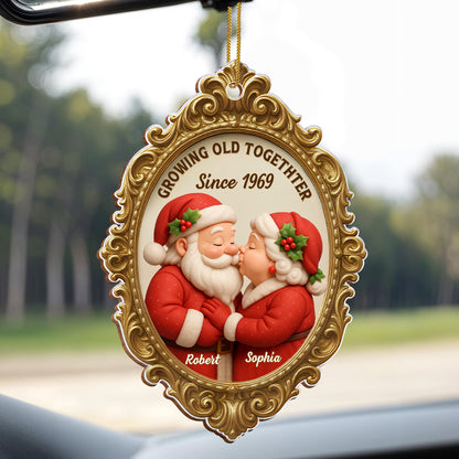 Growing Old Together Since Santa Couple Ornament