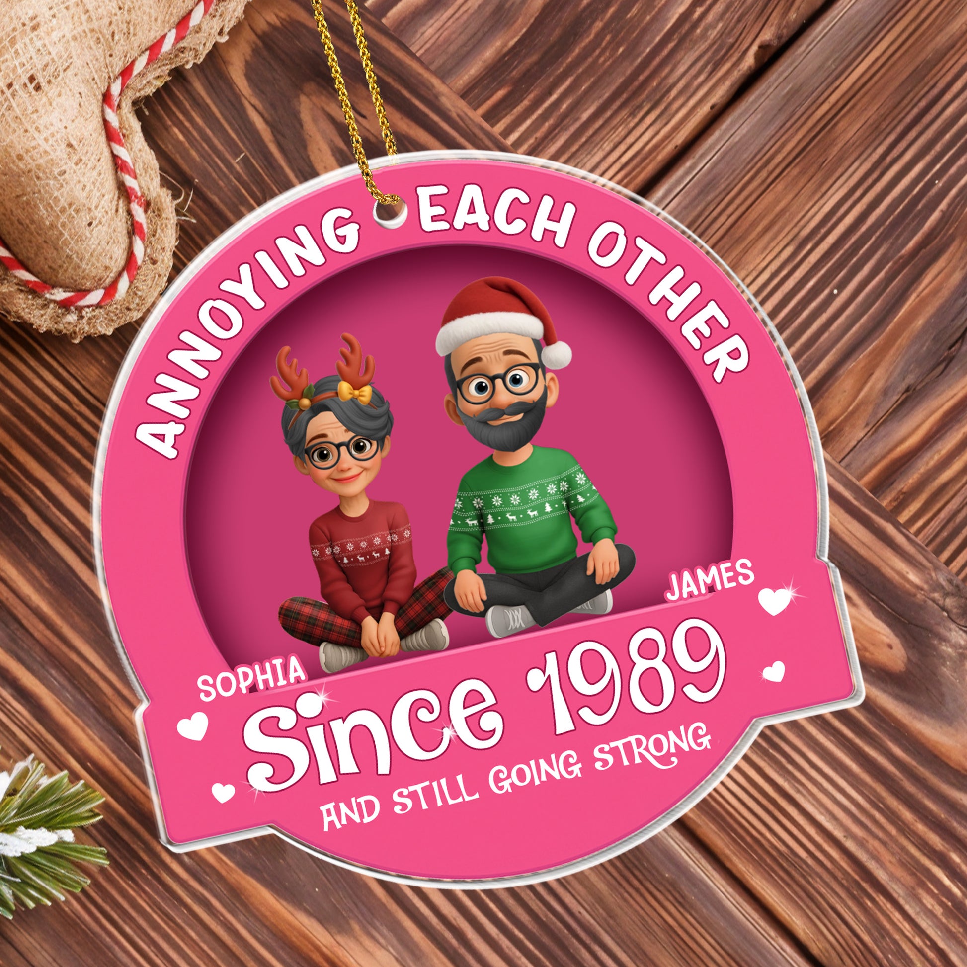 Annoying Each Other, Couple With Christmas Attire
