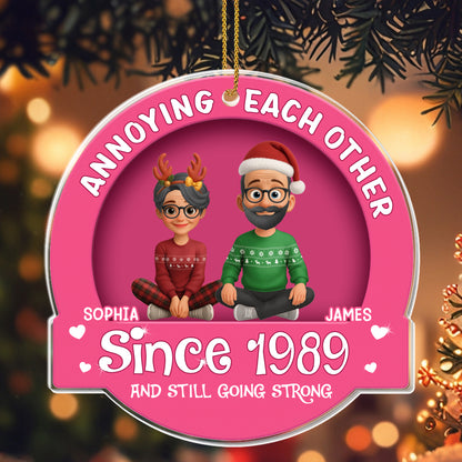 Annoying Each Other, Couple With Christmas Attire