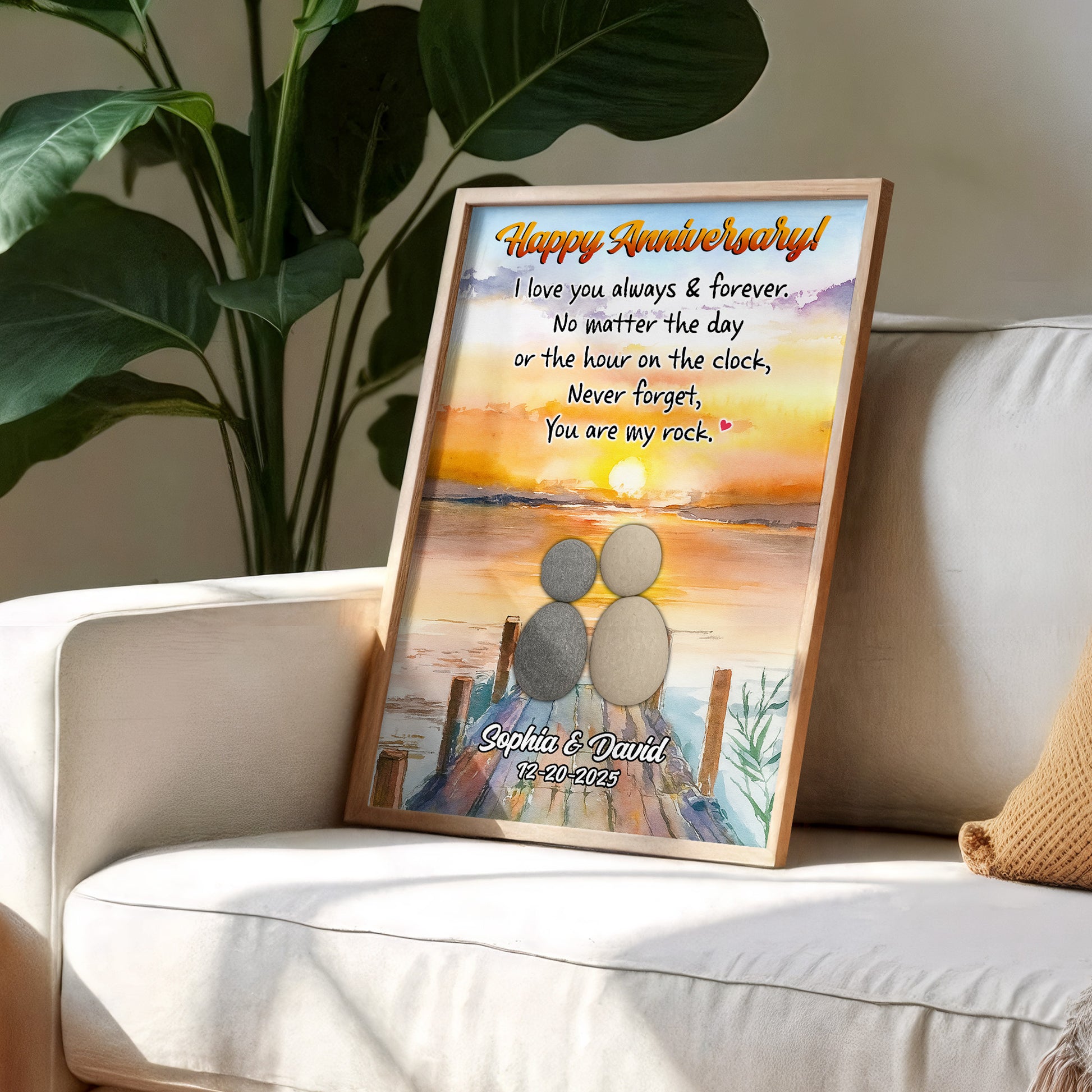 Happy Anniversary Celebration Of Love By The Sunset