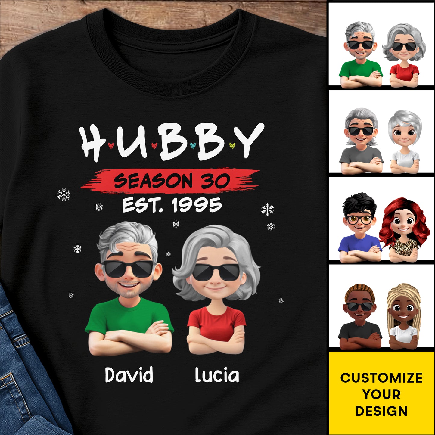 Hubby Season 30 Customizable Cartoon Couple Design