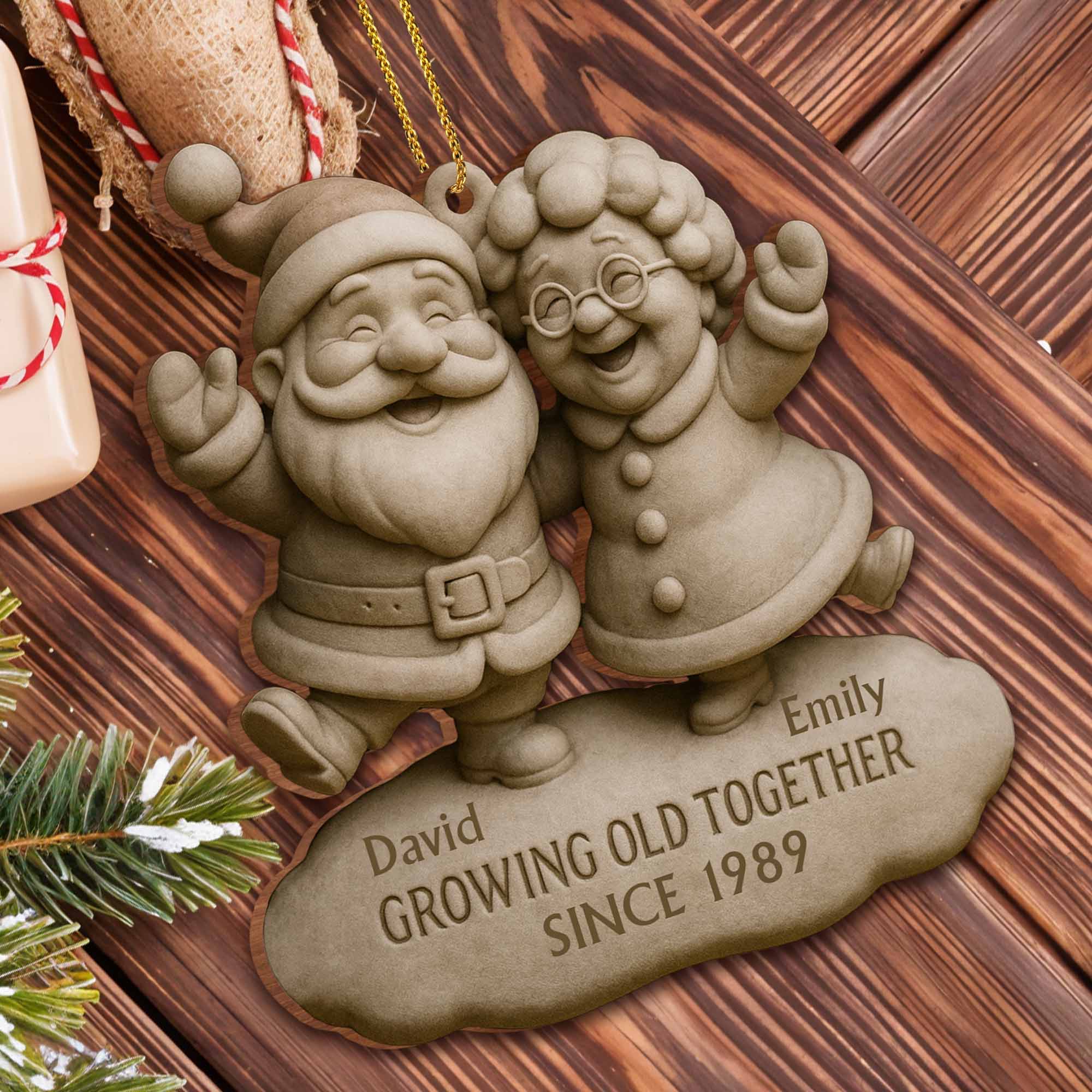 Growing Old Together Santa And Mrs. Claus Ornament,Personalized Custom ...