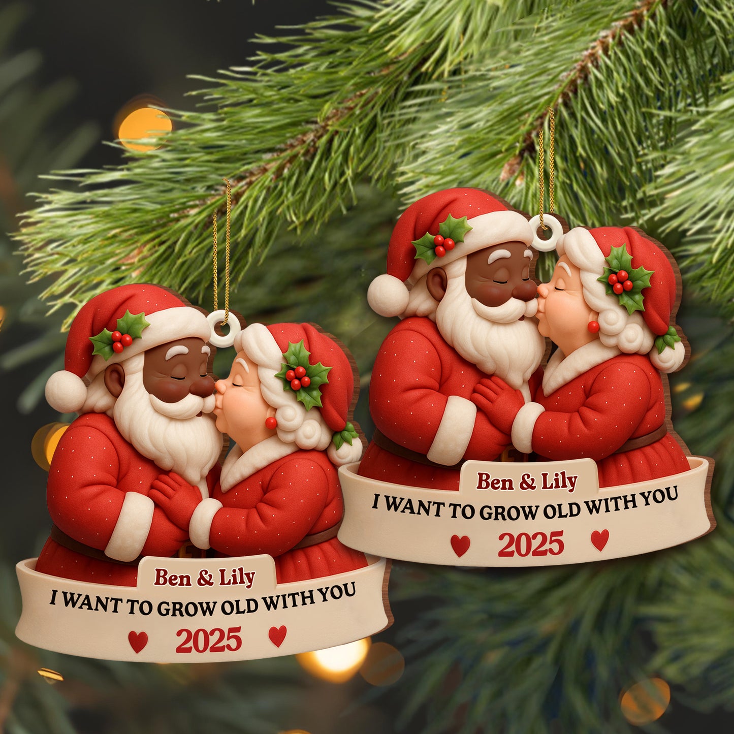 I Want To Grow Old With You Santa Claus Heart