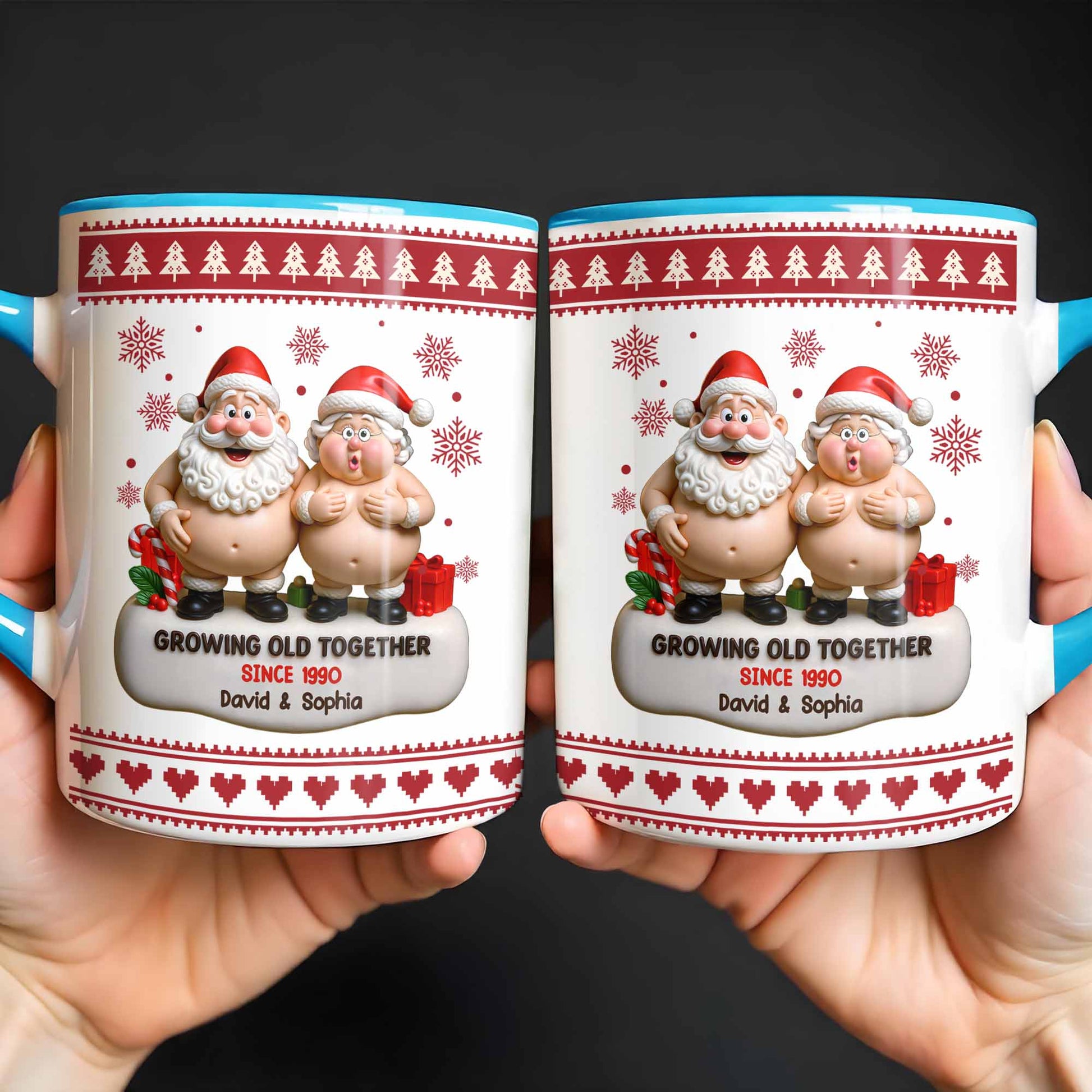 Growing Old Together With Christmas Motifs And Gifts