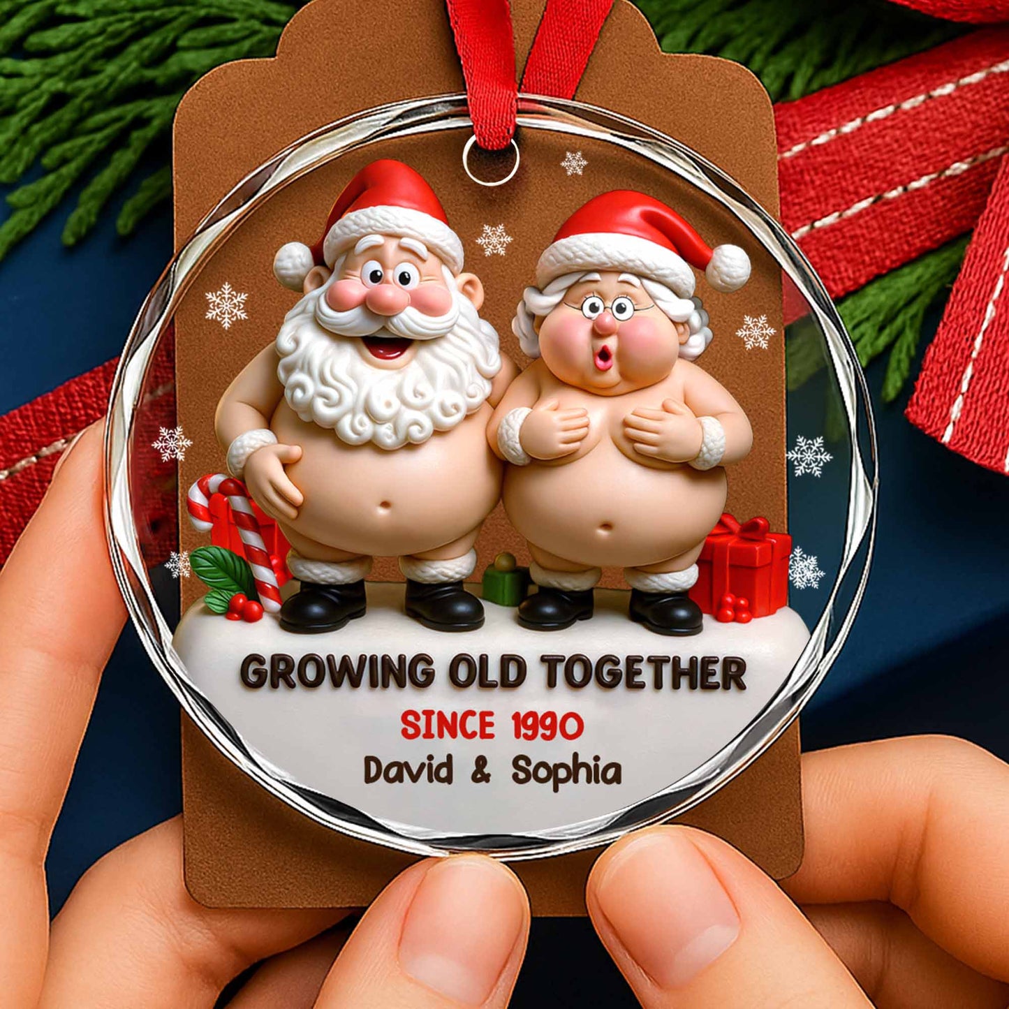 Growing Old Together With Santa Claus Figures
