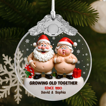 Growing Old Together With Santa Claus And Christmas Gifts