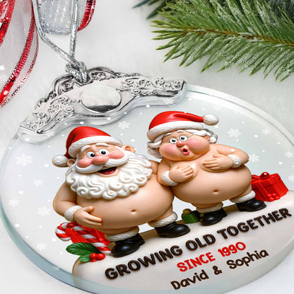 Growing Old Together With Santa Claus And Christmas Gifts