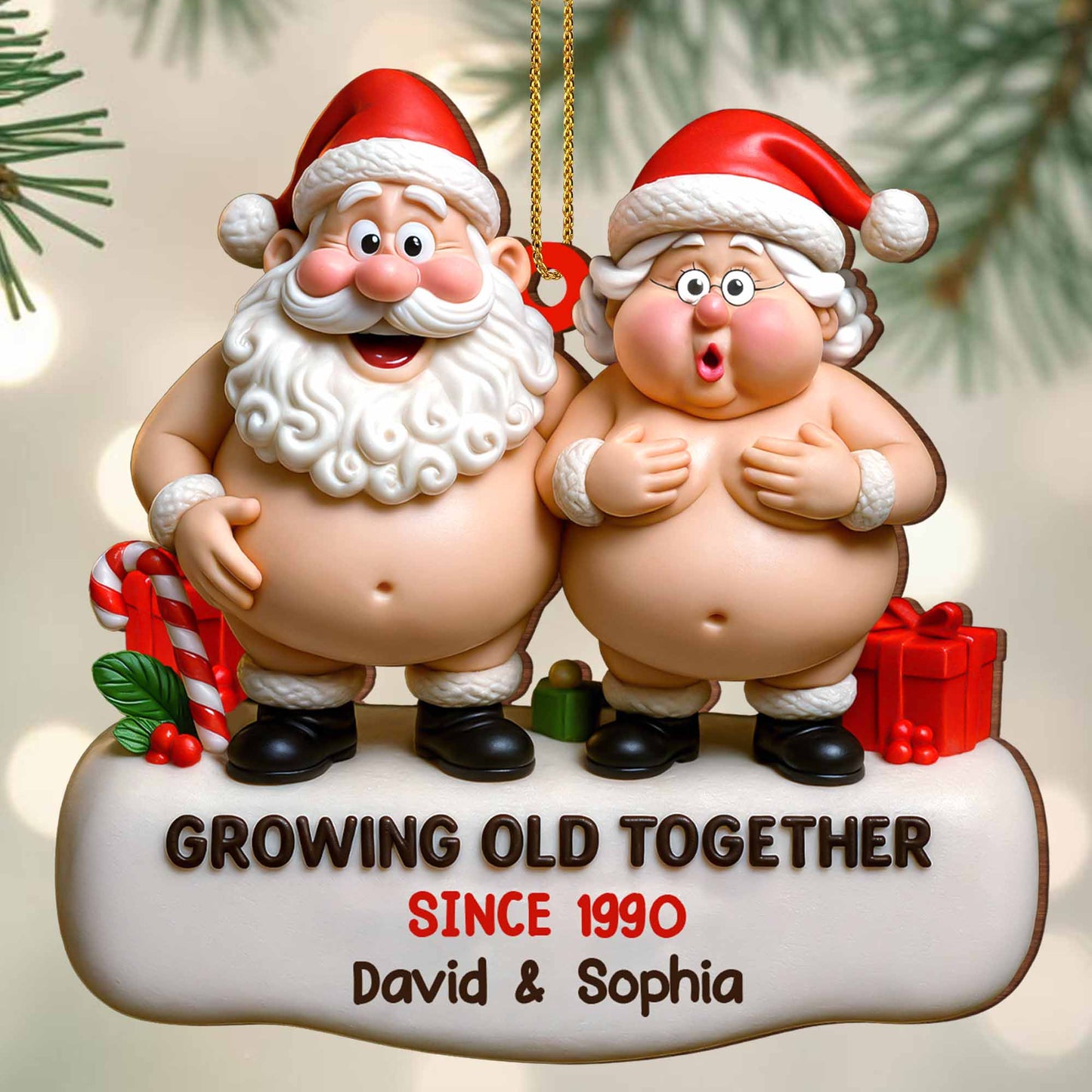 Growing Old Together Santa And Mrs. Claus Ornament