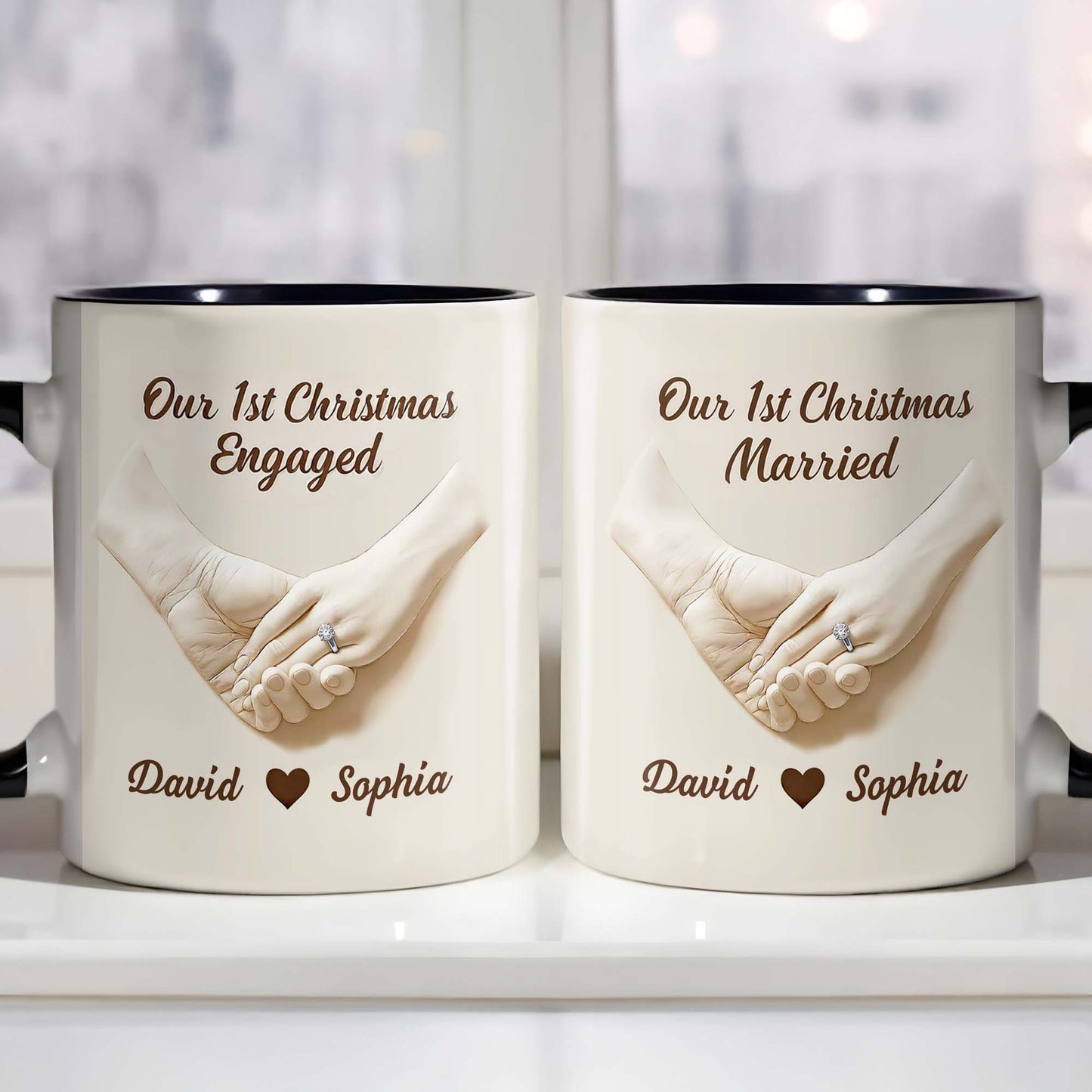 Our 1st Christmas Engaged, Holding Hands With Ring