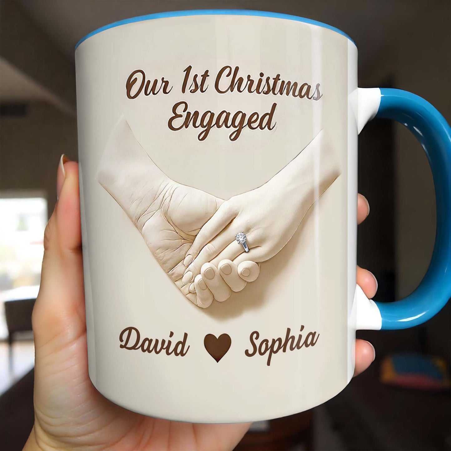 Our 1st Christmas Engaged, Holding Hands With Ring