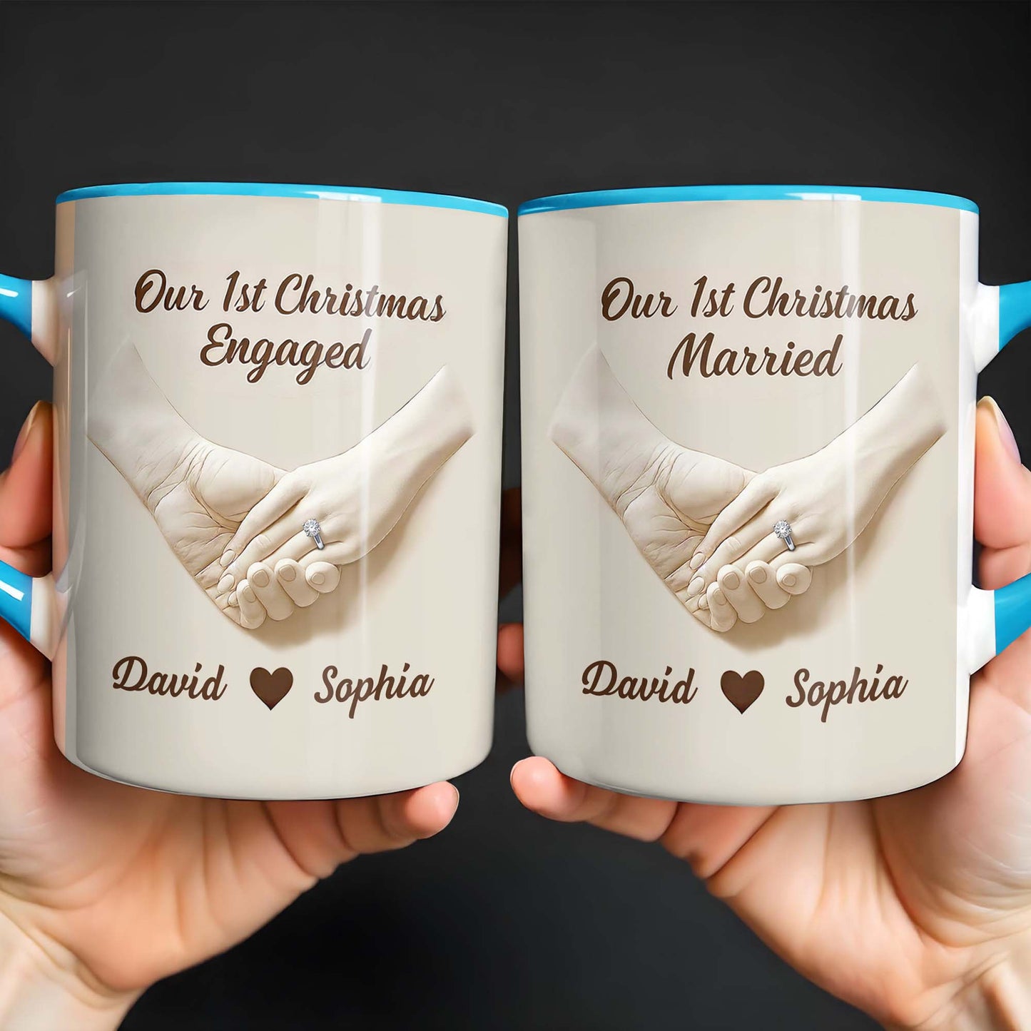 Our 1st Christmas Engaged, Holding Hands With Ring