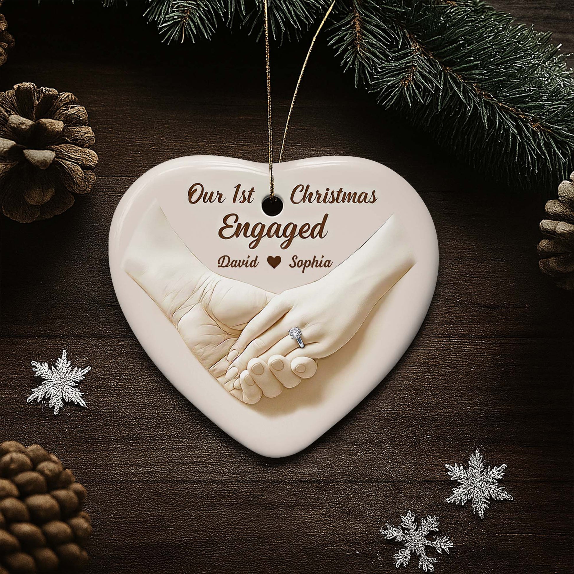 Our 1st Christmas Engaged, Holding Hands And Ring