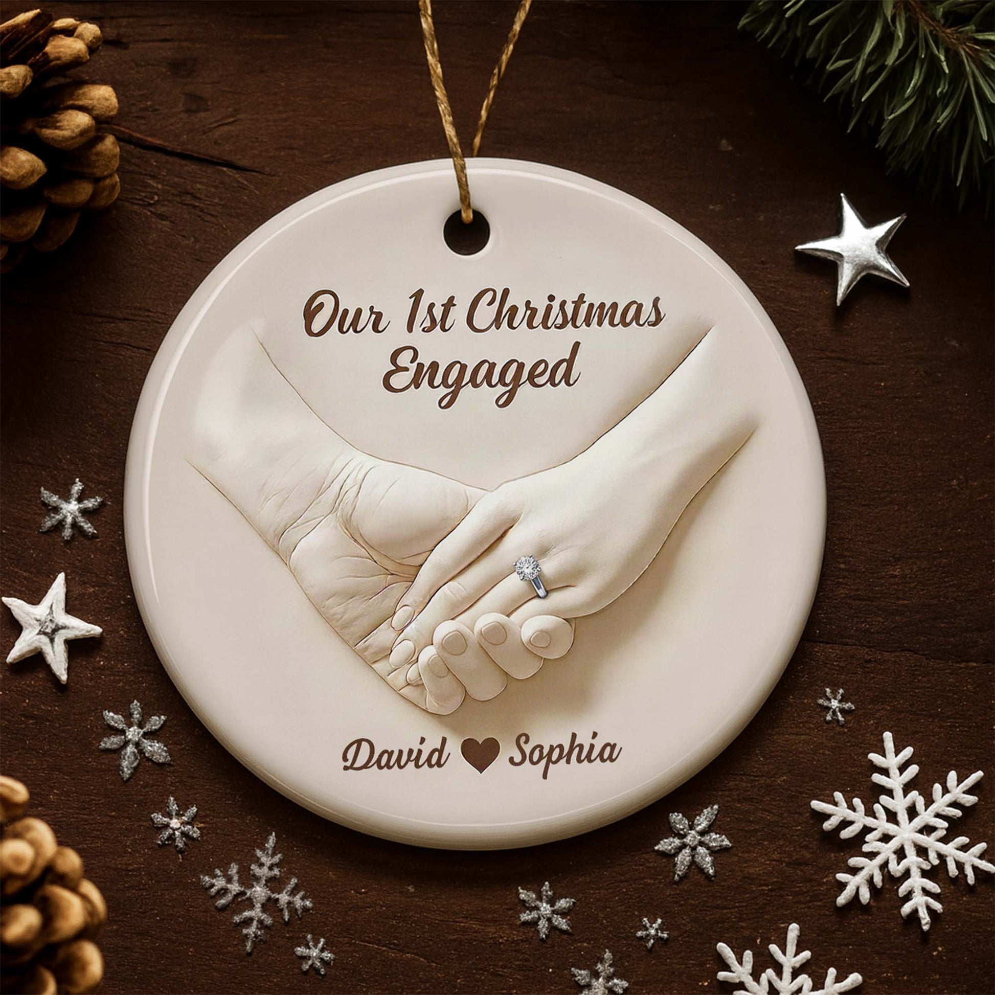 Our 1st Christmas Engaged, Hands With Ring
