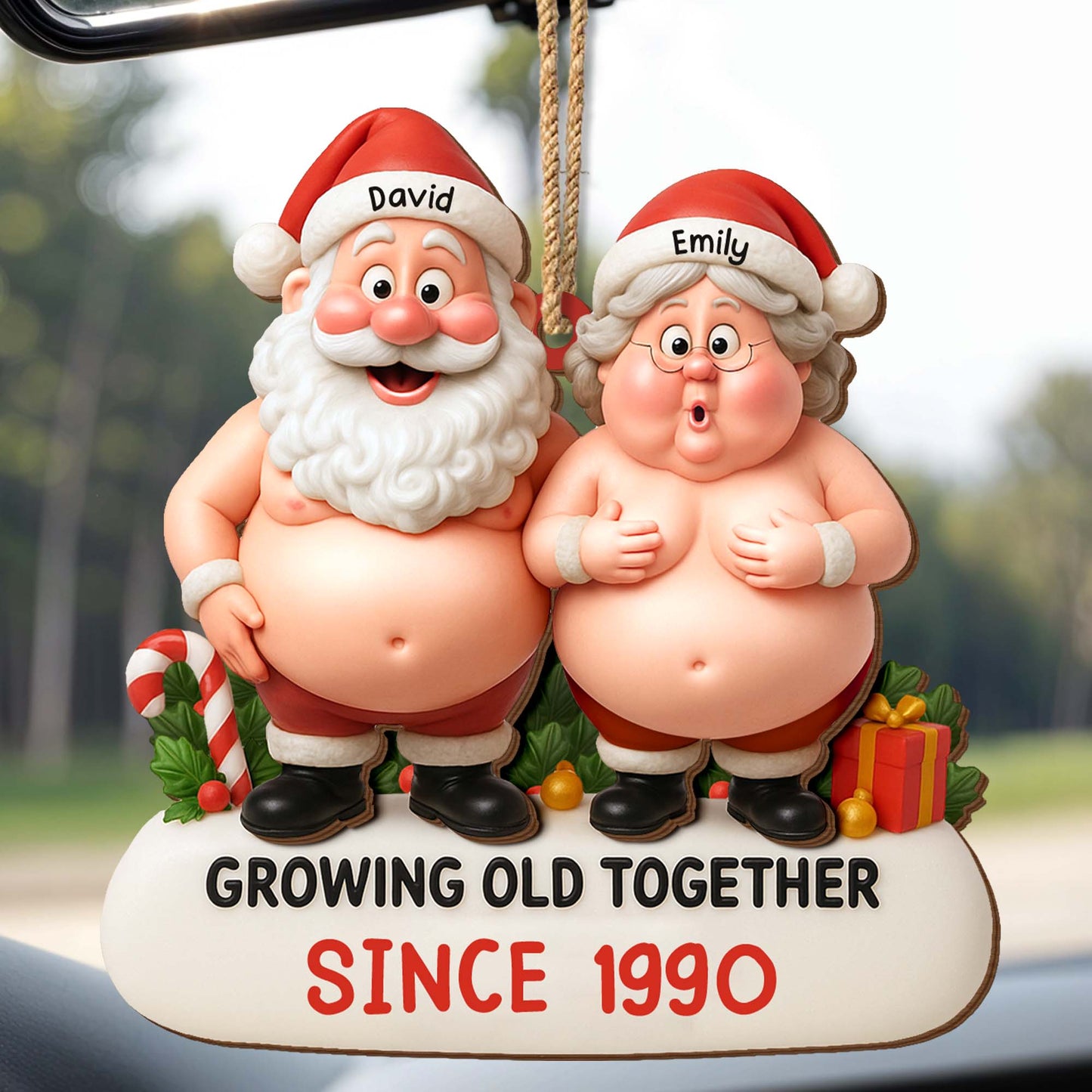 Growing Old Together Santa Claus Christmas Ornament