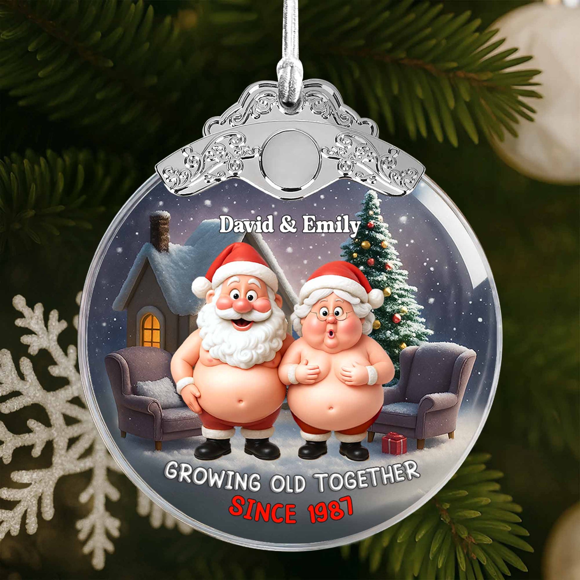 Growing Old Together, Santa And Mrs Claus Decoration
