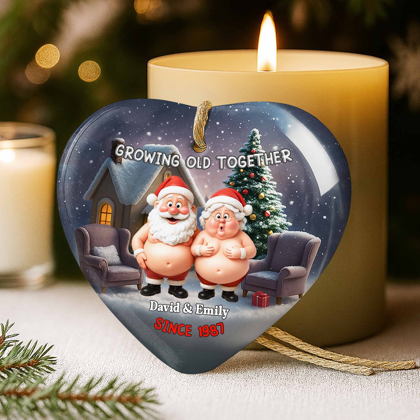 Growing Old Together, Santa Claus And Christmas Tree