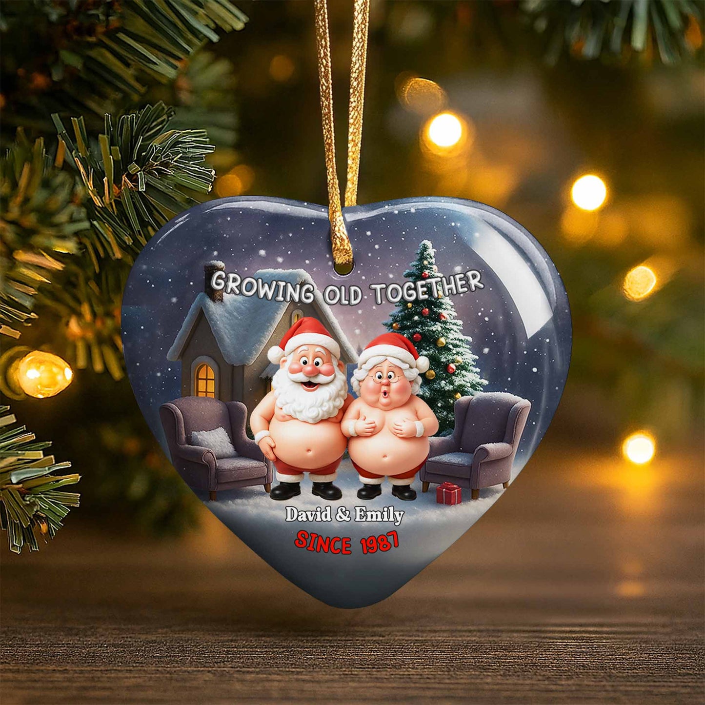 Growing Old Together, Santa Claus And Christmas Tree