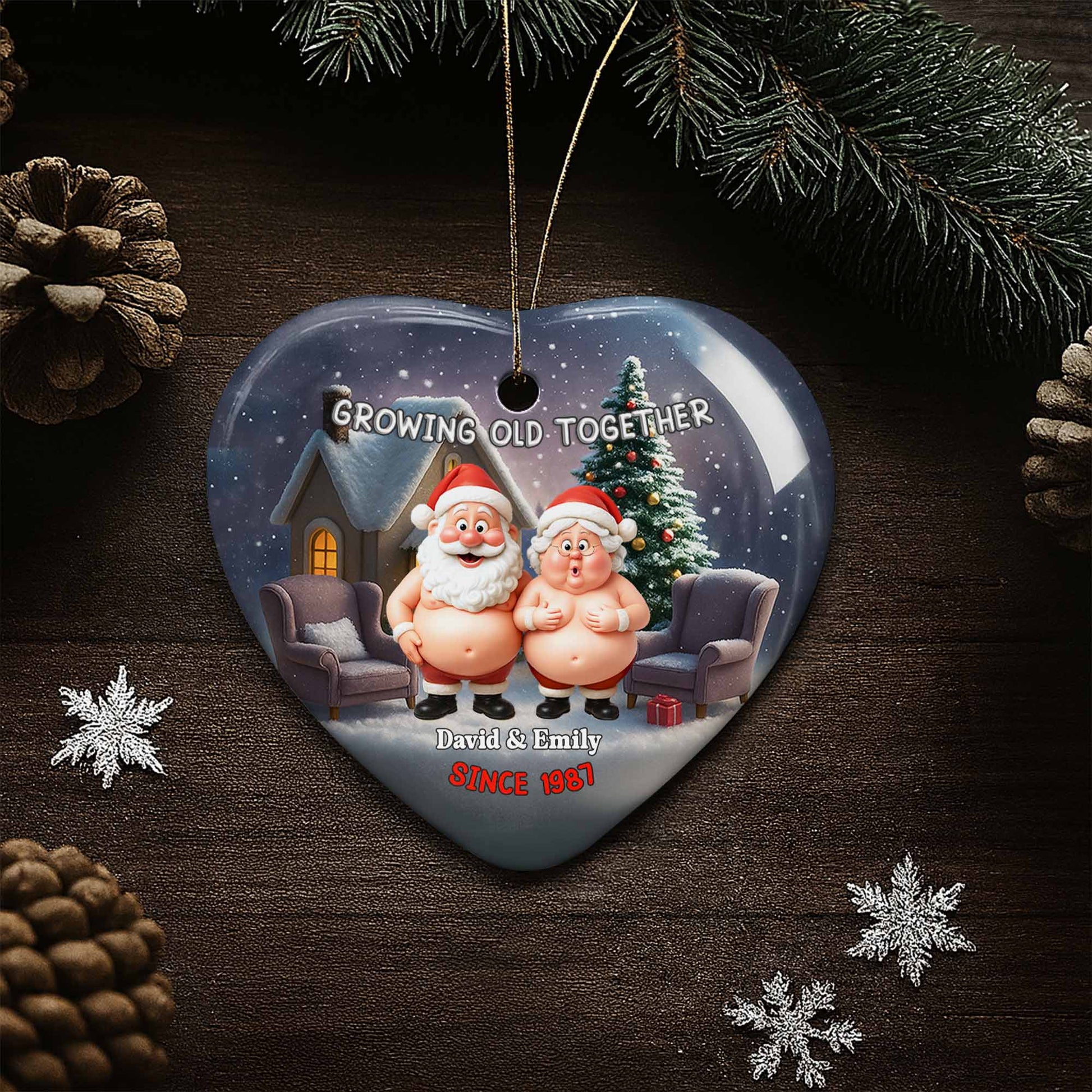 Growing Old Together, Santa Claus And Christmas Tree