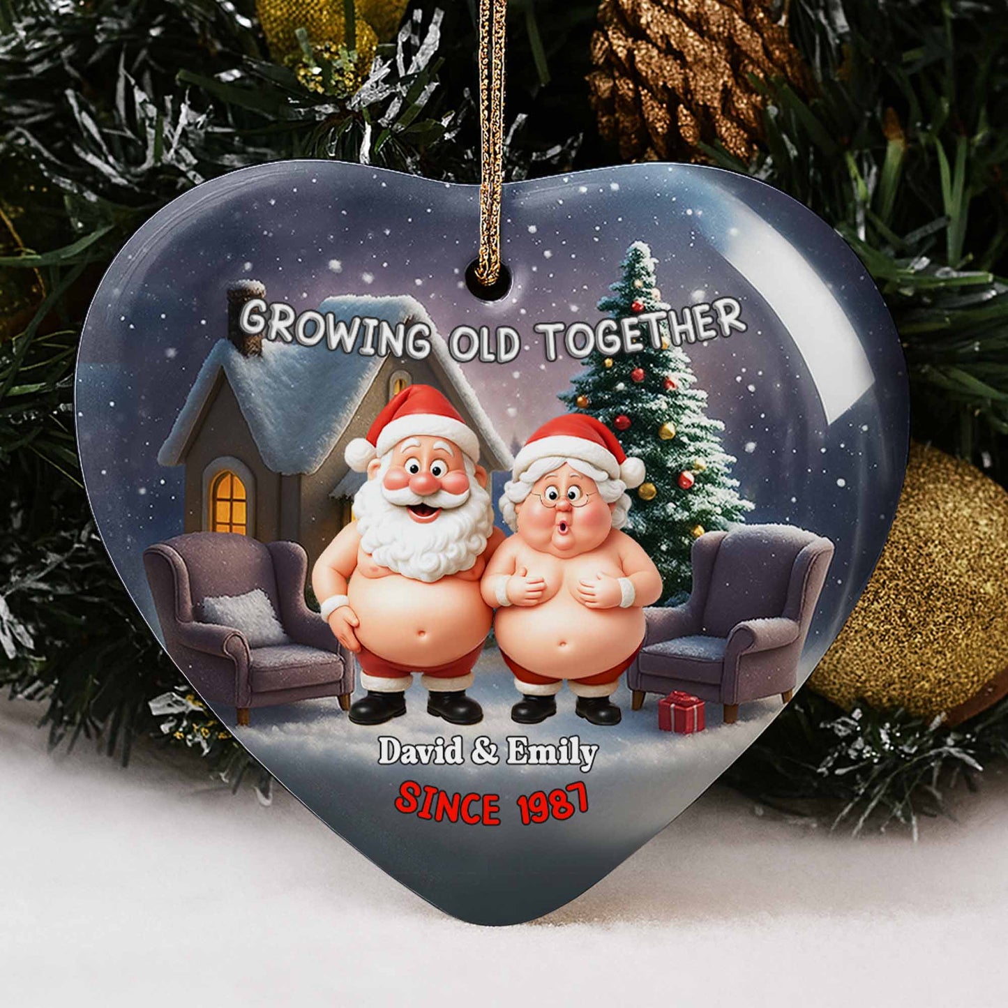Growing Old Together, Santa Claus And Christmas Tree