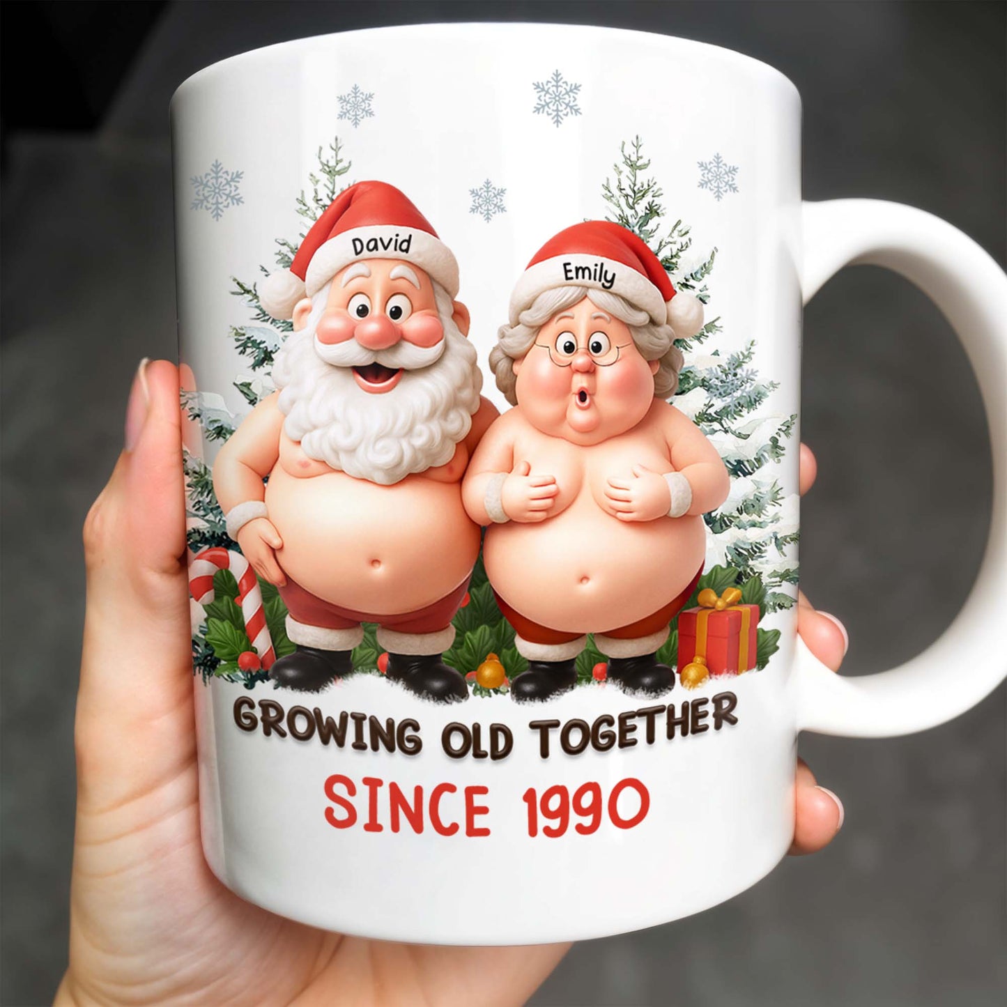 Growing Old Together Santa Claus Christmas Design