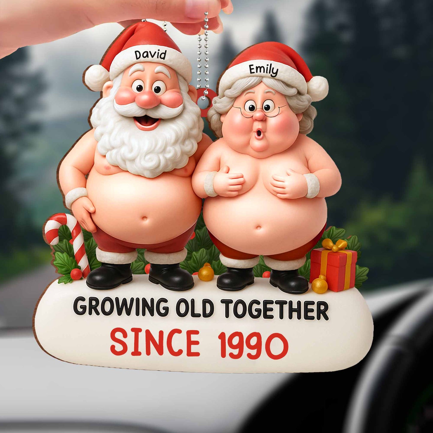 Growing Old Together Santa And Mrs. Claus Christmas Ornament