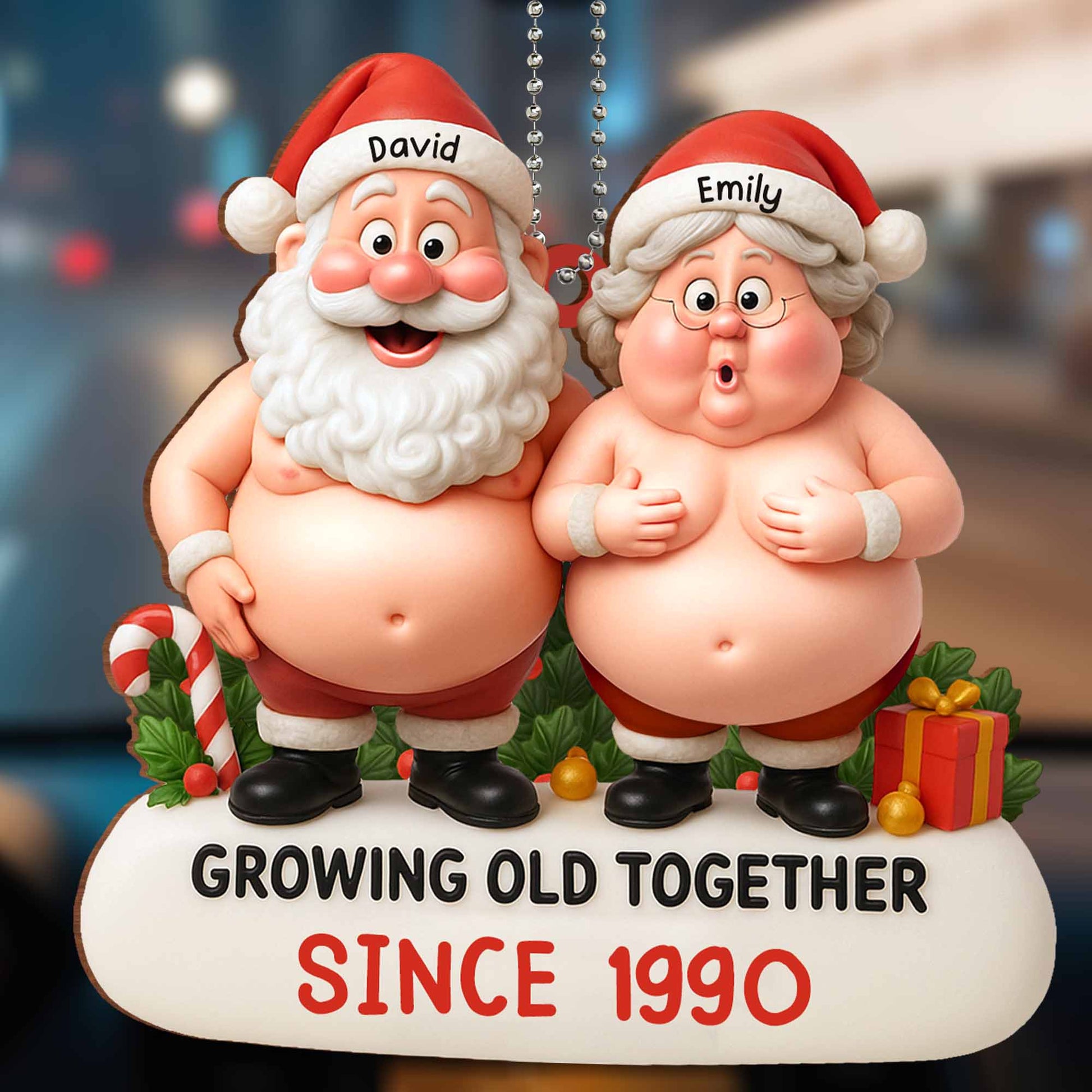 Growing Old Together Santa And Mrs. Claus Christmas Ornament