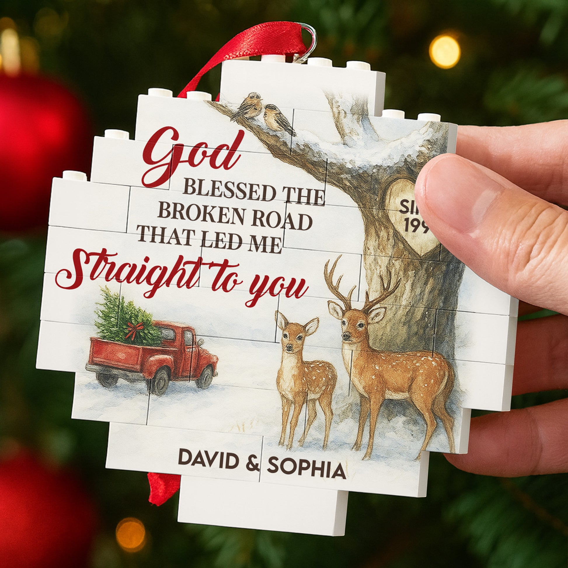 God Blessed The Broken Road, Deer And Truck Design