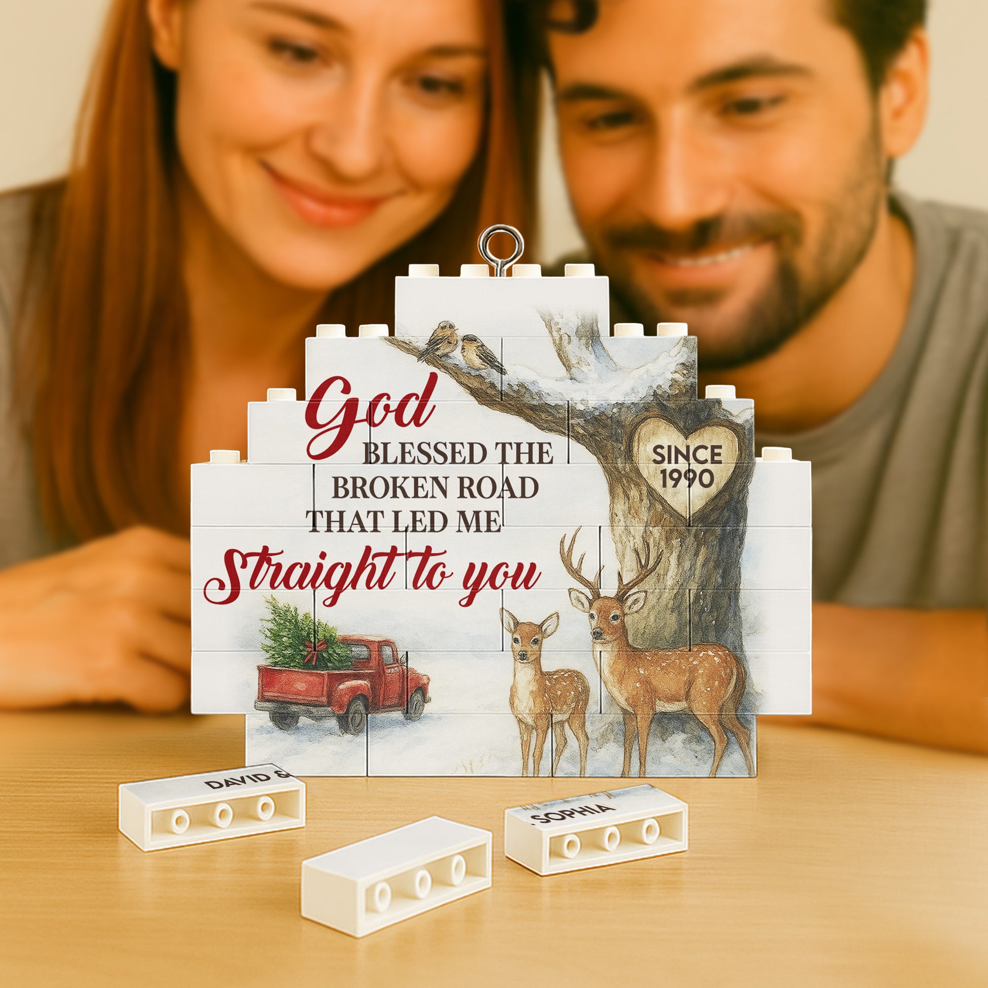 God Blessed The Broken Road, Deer And Truck Design