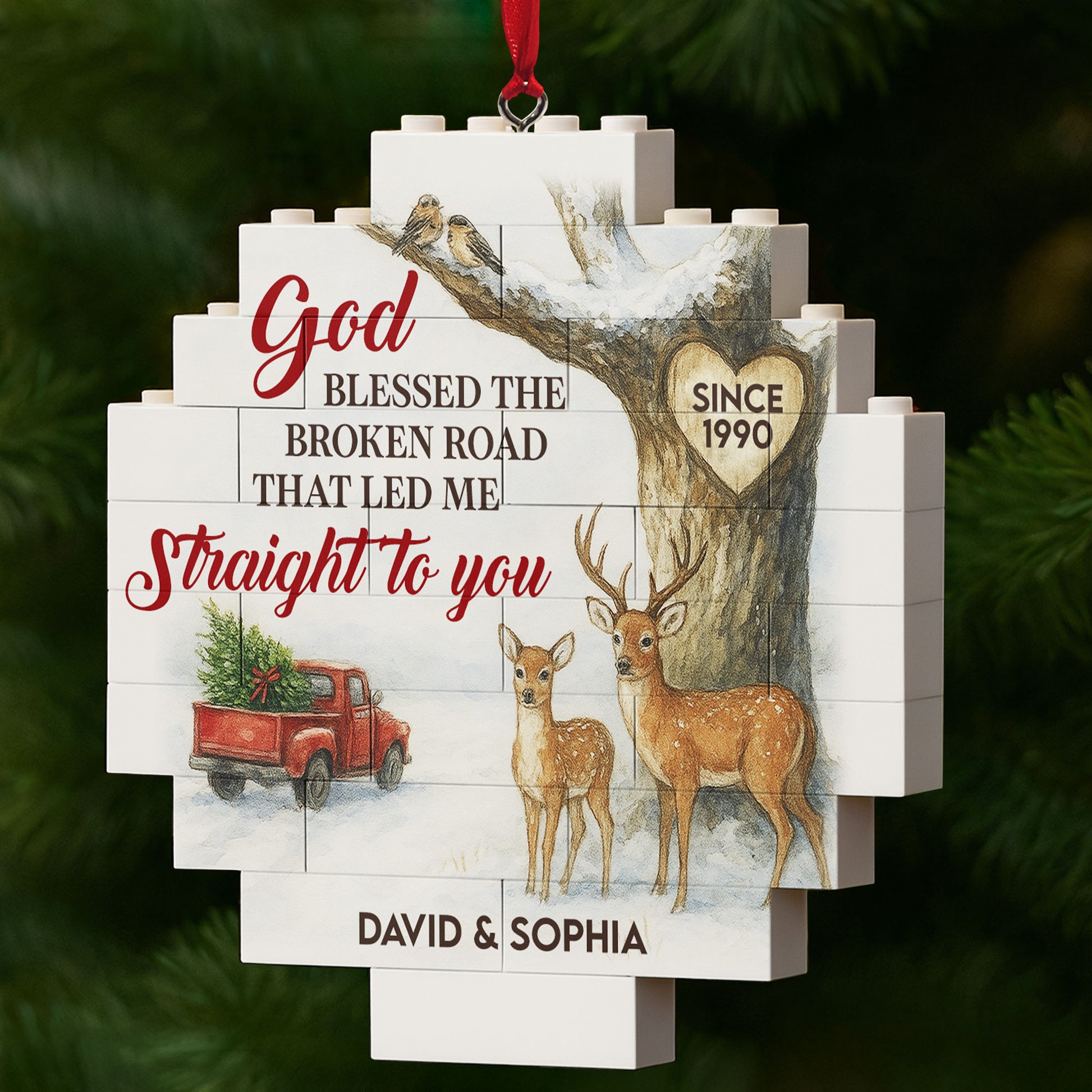 God Blessed The Broken Road, Deer And Truck Design