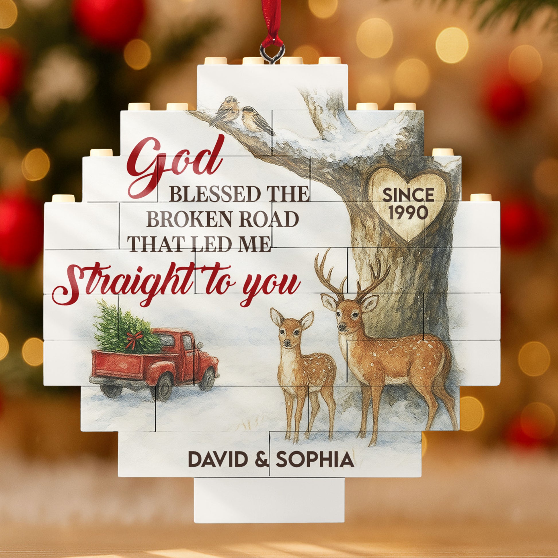 God Blessed The Broken Road, Deer And Truck Design