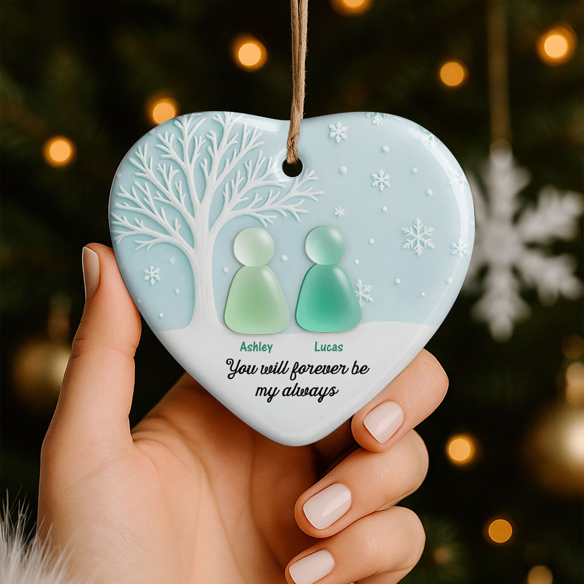 You & Me, We Got This, Tree And Snowflakes Heart Ornament
