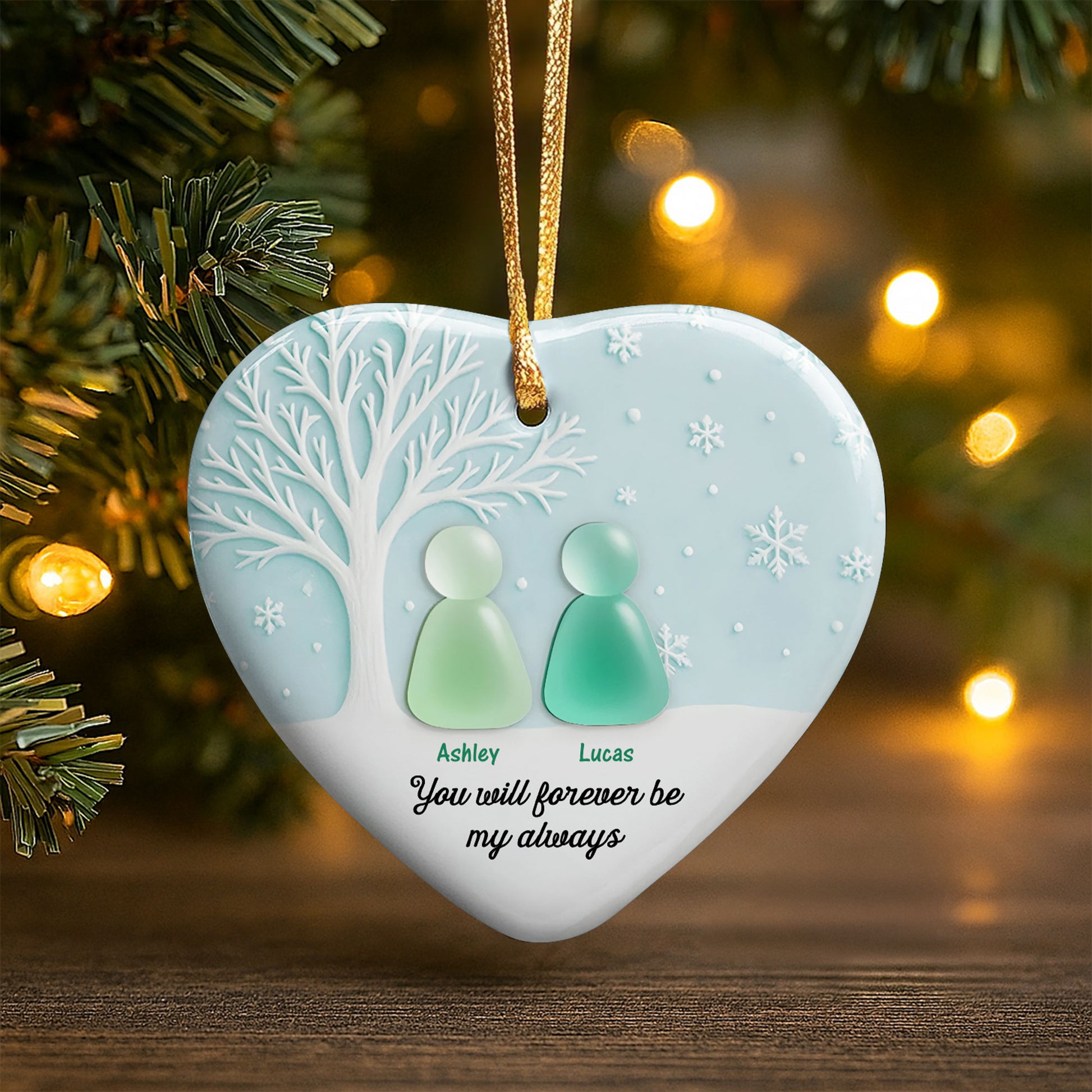 You & Me, We Got This, Tree And Snowflakes Heart Ornament