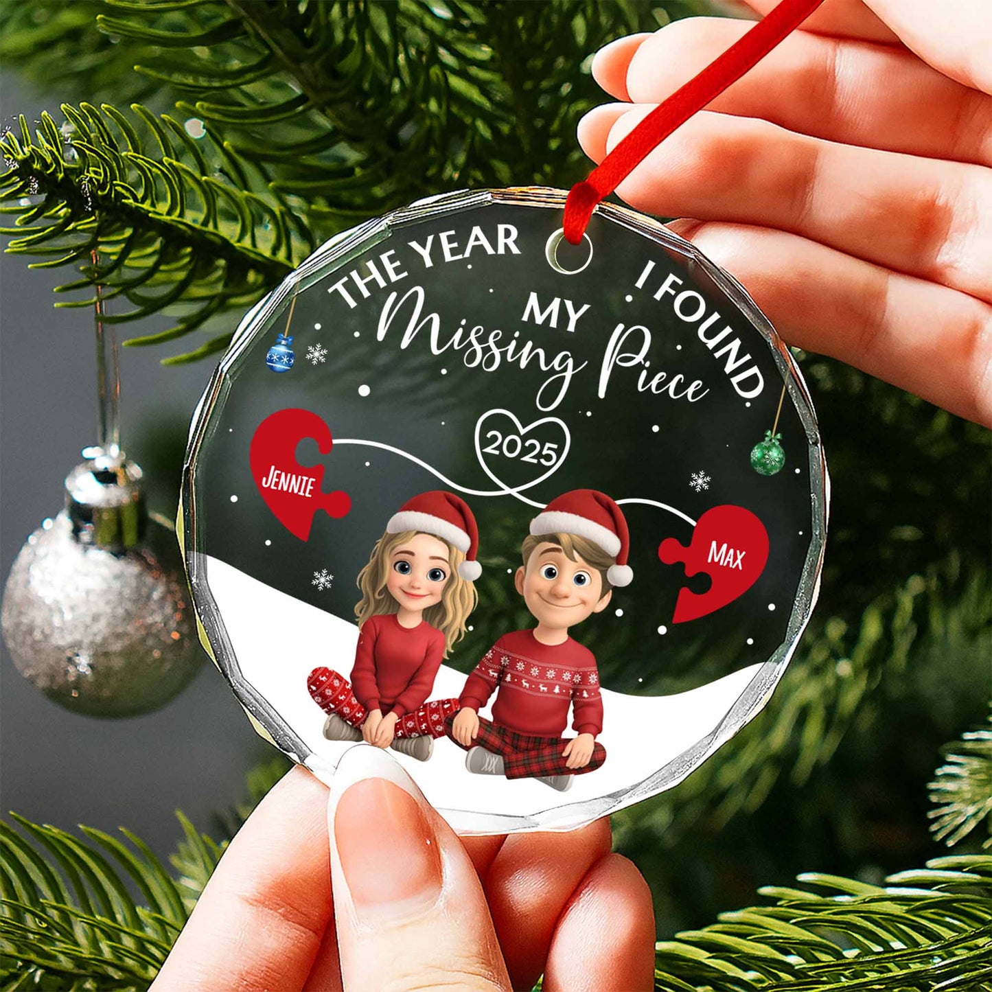 The Year I Found My Missing Piece, Cartoon Couple With Christmas Hats