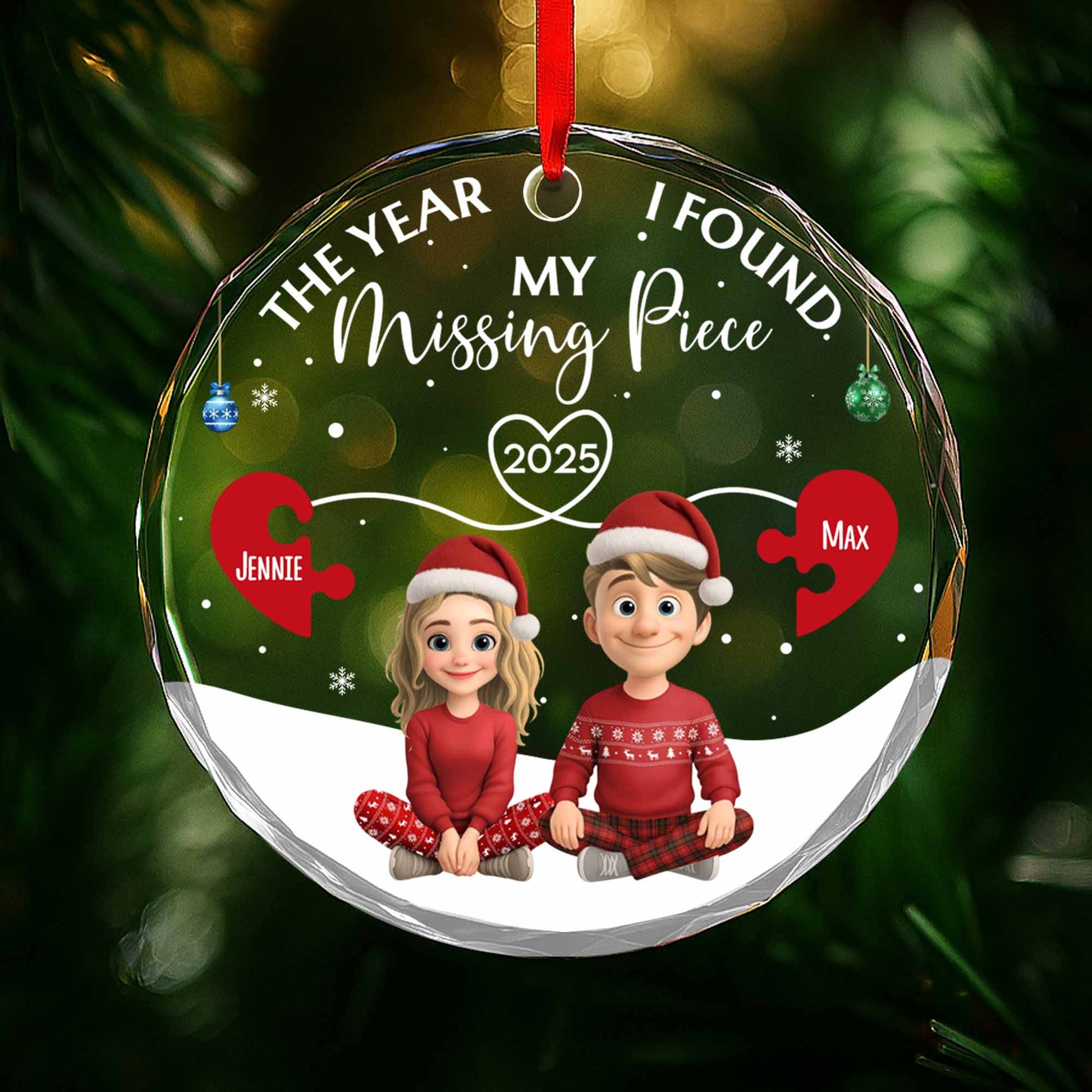 The Year I Found My Missing Piece, Cartoon Couple With Christmas Hats