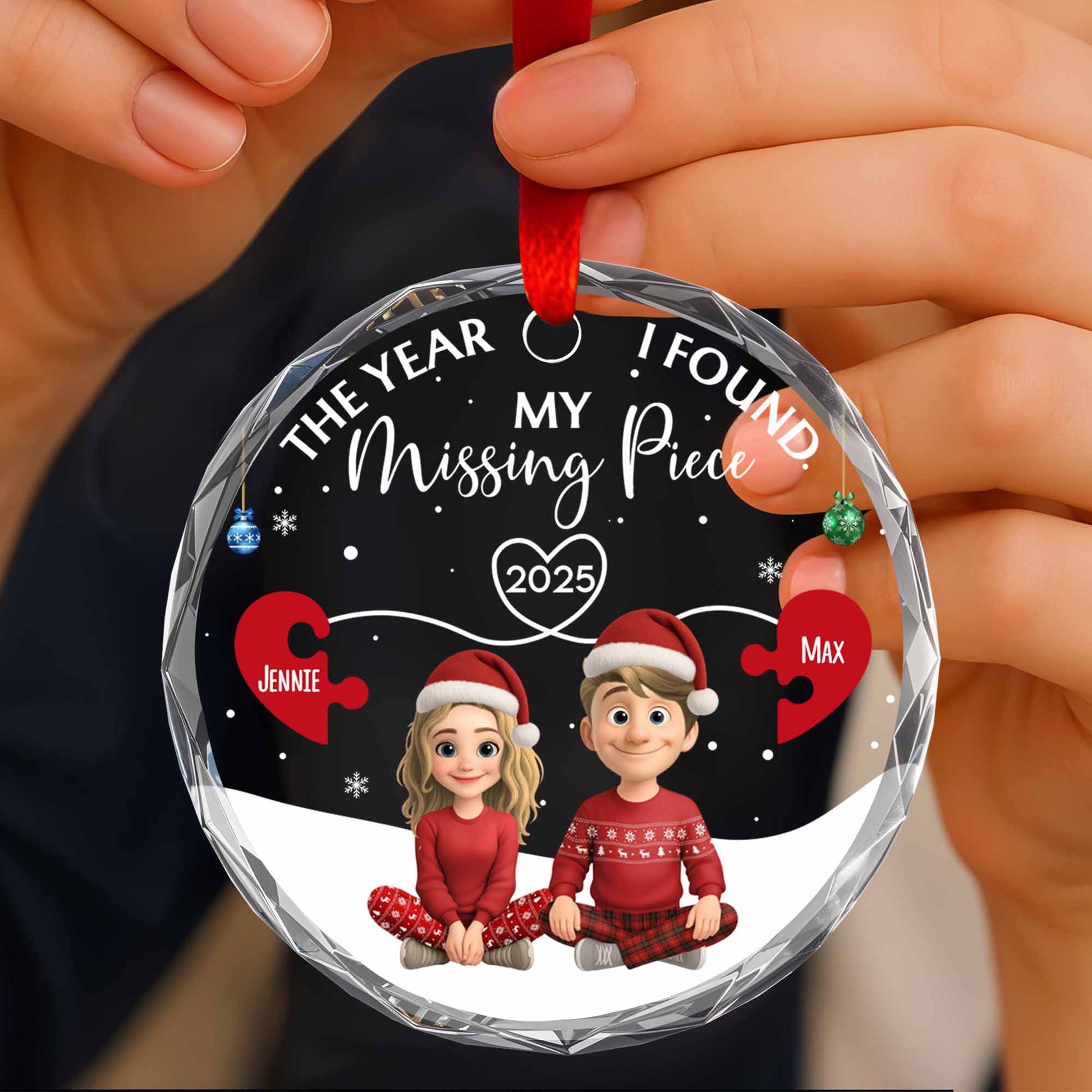 The Year I Found My Missing Piece, Cartoon Couple With Christmas Hats