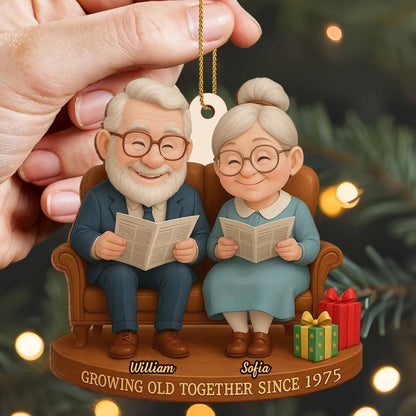 Growing Old Together, Elderly Couple On Bench