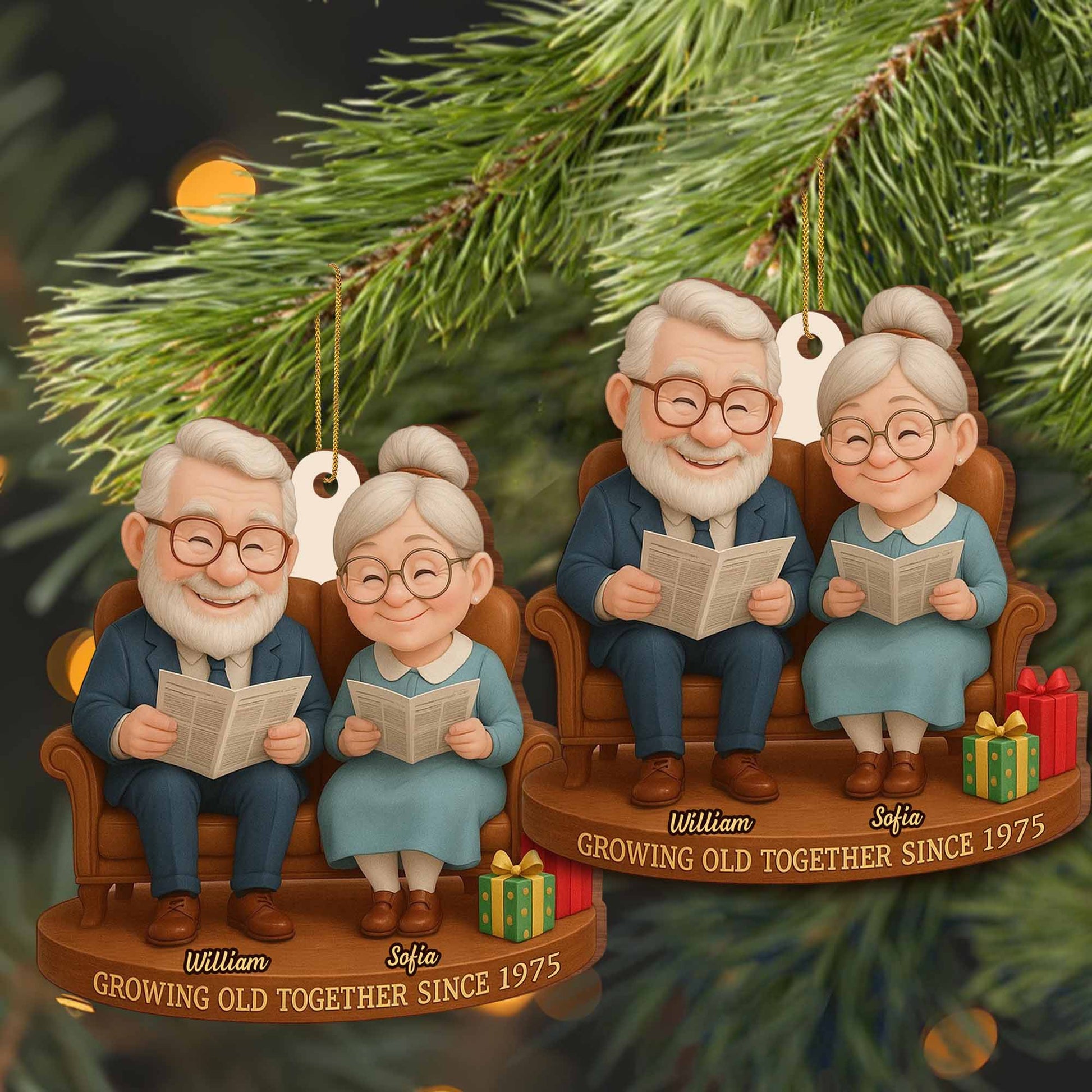 Growing Old Together, Elderly Couple On Bench