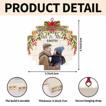 First Christmas As Mr. & Mr. With Poinsettias And Holly Berries