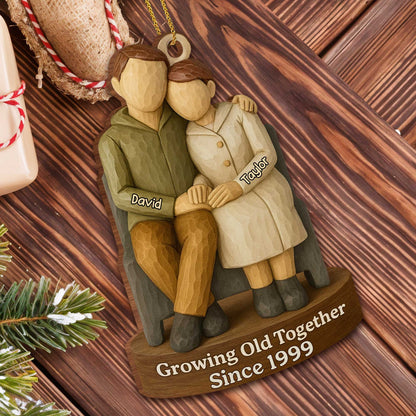 Growing Old Together, Personalized Couple On Bench