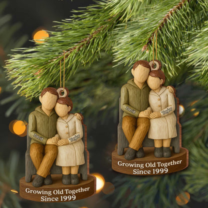 Growing Old Together, Personalized Couple On Bench